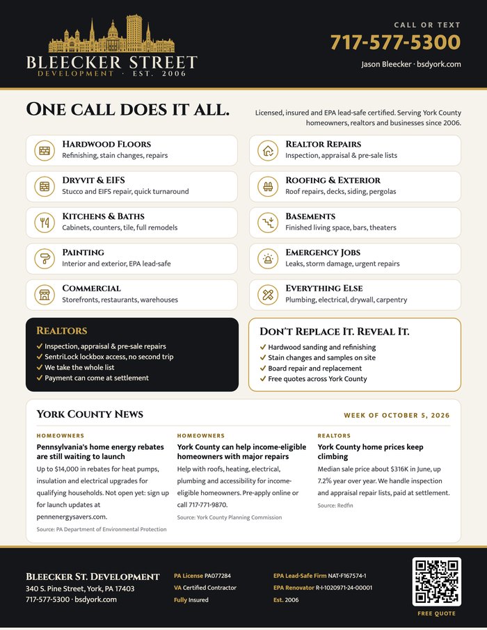 This week's Bleecker Street Development flyer