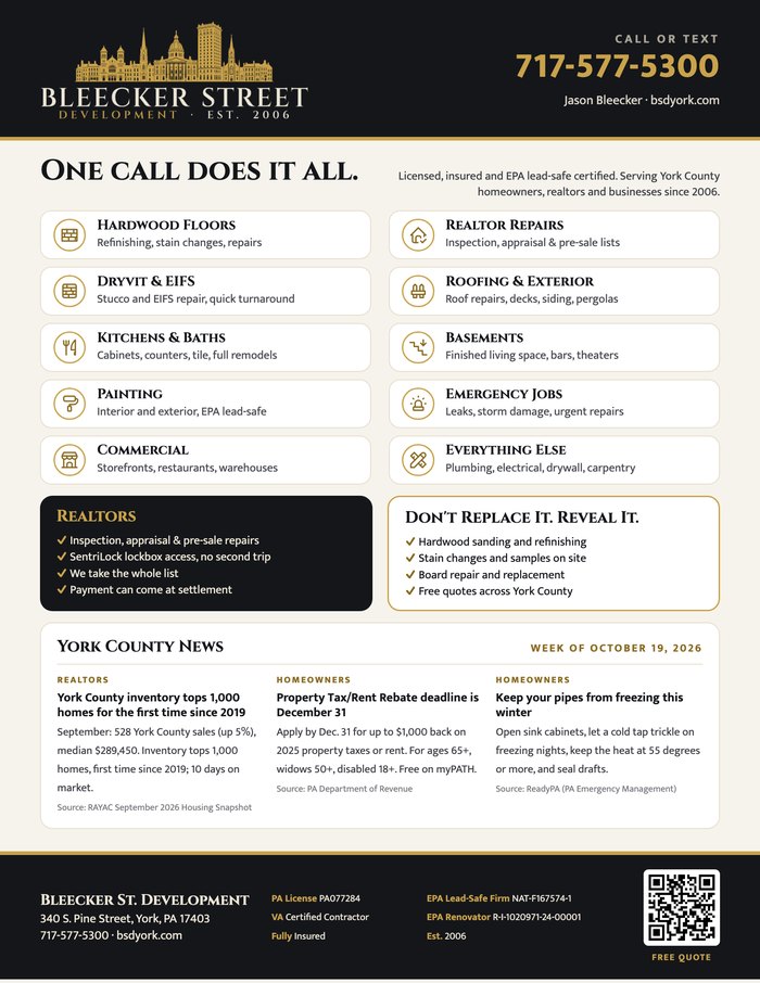 This week's Bleecker Street Development flyer