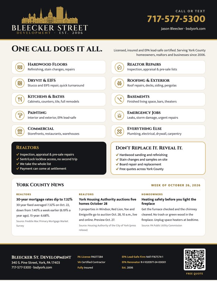 This week's Bleecker Street Development flyer